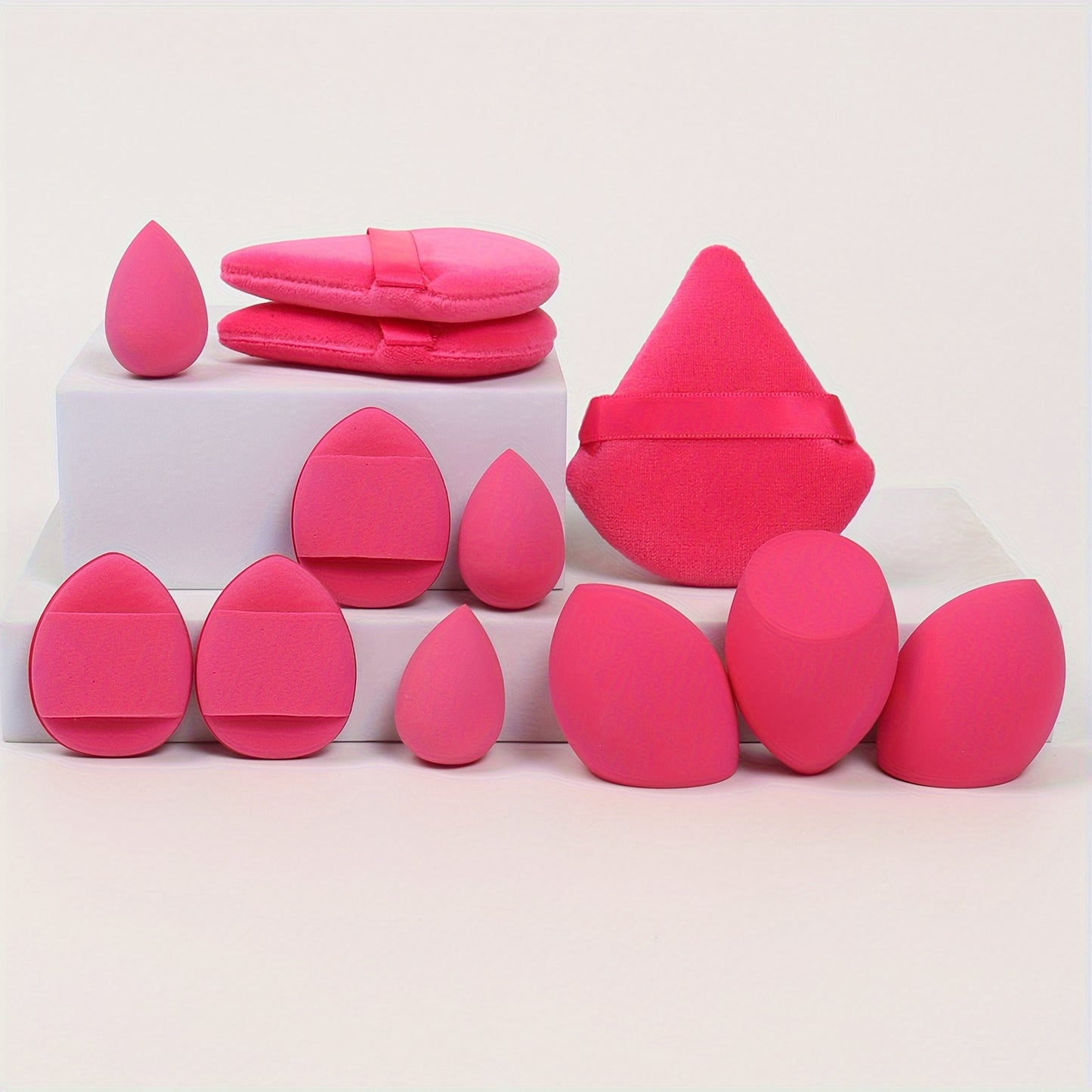 12pcs All-Purpose Makeup Sponge Set, Consisting of 3 Loose Powder Puffs, 3 Mini Air Cushion Puffs, 3 Makeup Sponges And 3 Mini Makeup Sponges. Foundation Blending Beauty Sponge, Liquid, Cream And Powder Flawless, Latex-Free W