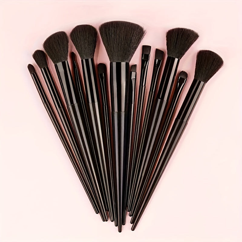 13pcs Soft and Fluffy Makeup Brush Set for Flawless Application of Foundation, Blush, Powder, and Eyeshadow - Beauty Tool for Professional Results