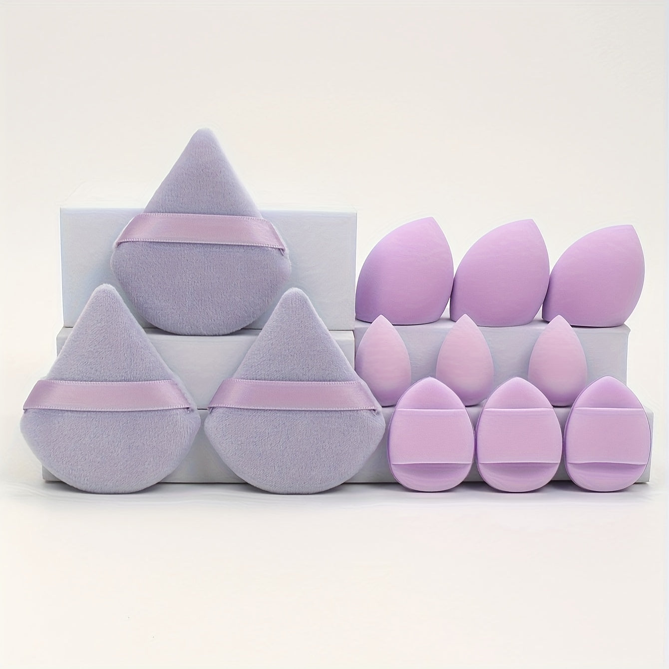 12pcs All-Purpose Makeup Sponge Set, Consisting of 3 Loose Powder Puffs, 3 Mini Air Cushion Puffs, 3 Makeup Sponges And 3 Mini Makeup Sponges. Foundation Blending Beauty Sponge, Liquid, Cream And Powder Flawless, Latex-Free W