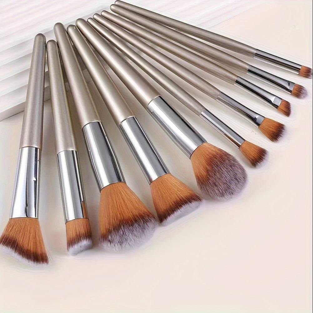 10pcs High Quality Professional Makeup Brushes Set Eyeshadow Brown Foundation Powder Cosmetic