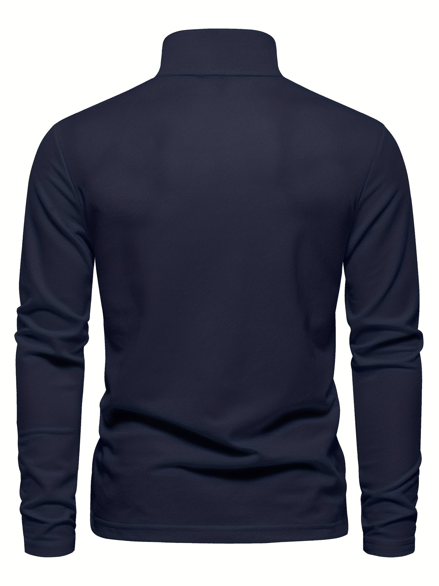 Men's Solid Giraffe Embroidery Long Sleeve Tennis Shirts, Slight Stretch All-match Fashion Men's Top