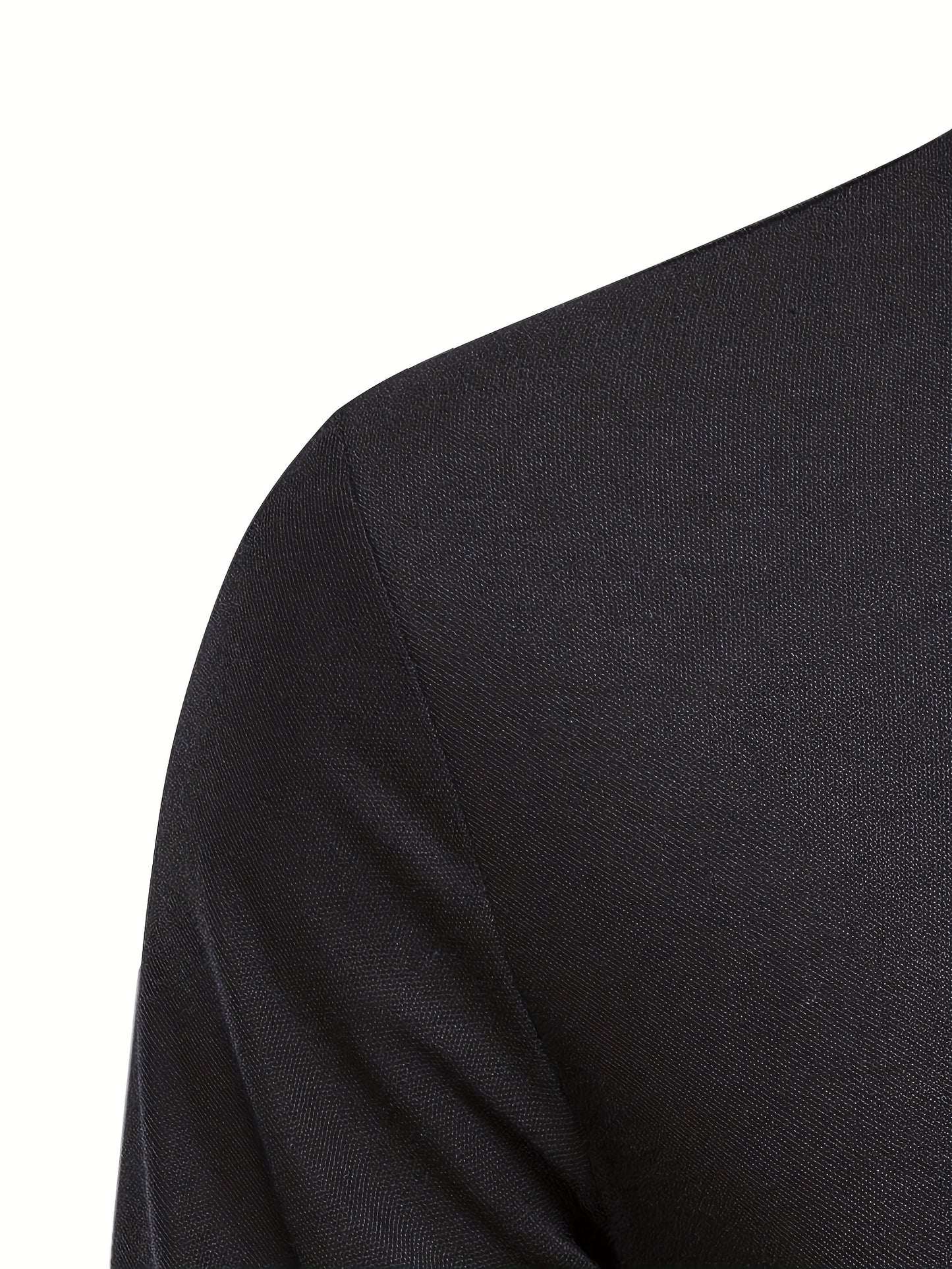 Men's Solid Giraffe Embroidery Long Sleeve Tennis Shirts, Slight Stretch All-match Fashion Men's Top