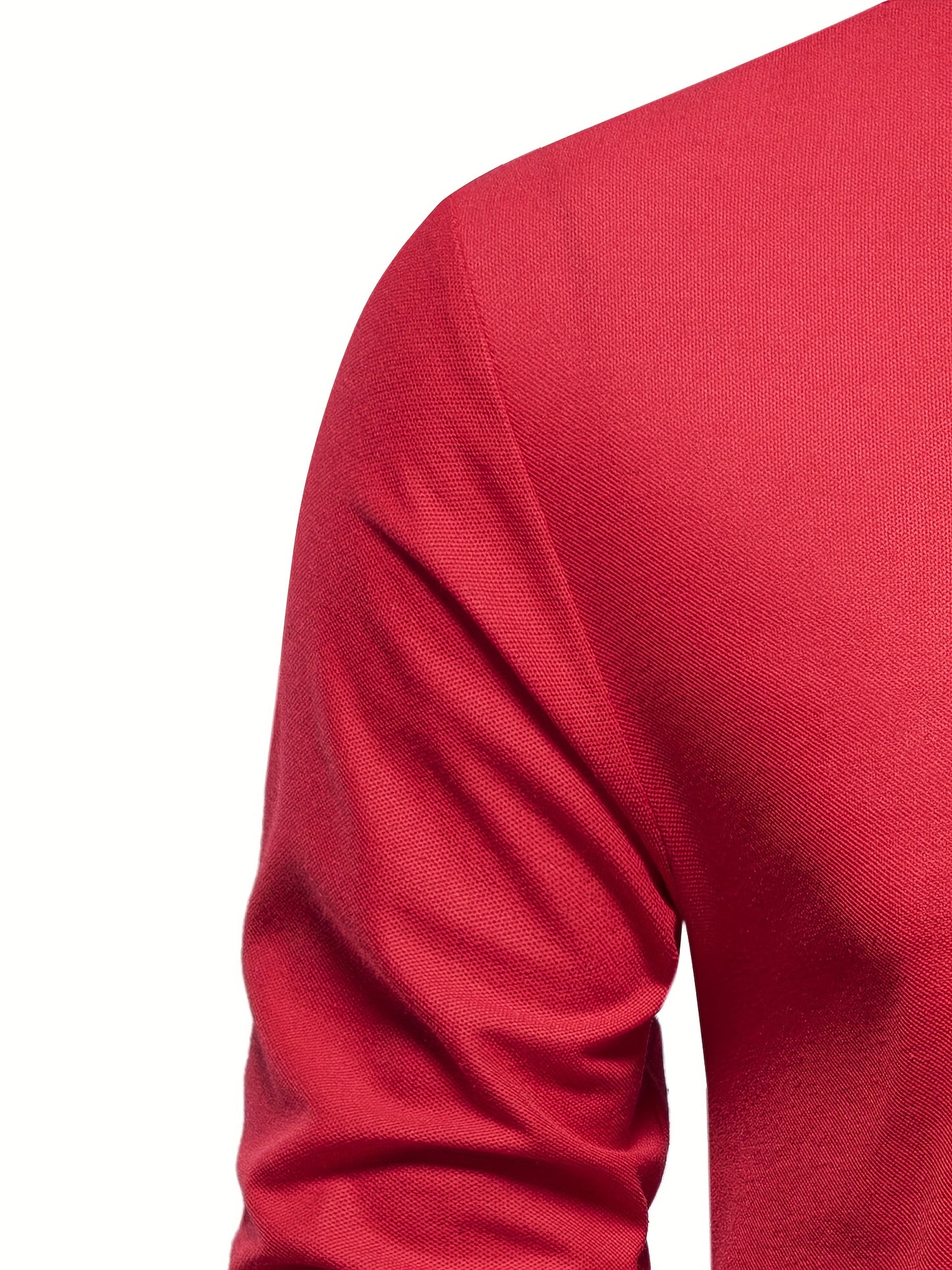 Men's Solid Giraffe Embroidery Long Sleeve Tennis Shirts, Slight Stretch All-match Fashion Men's Top