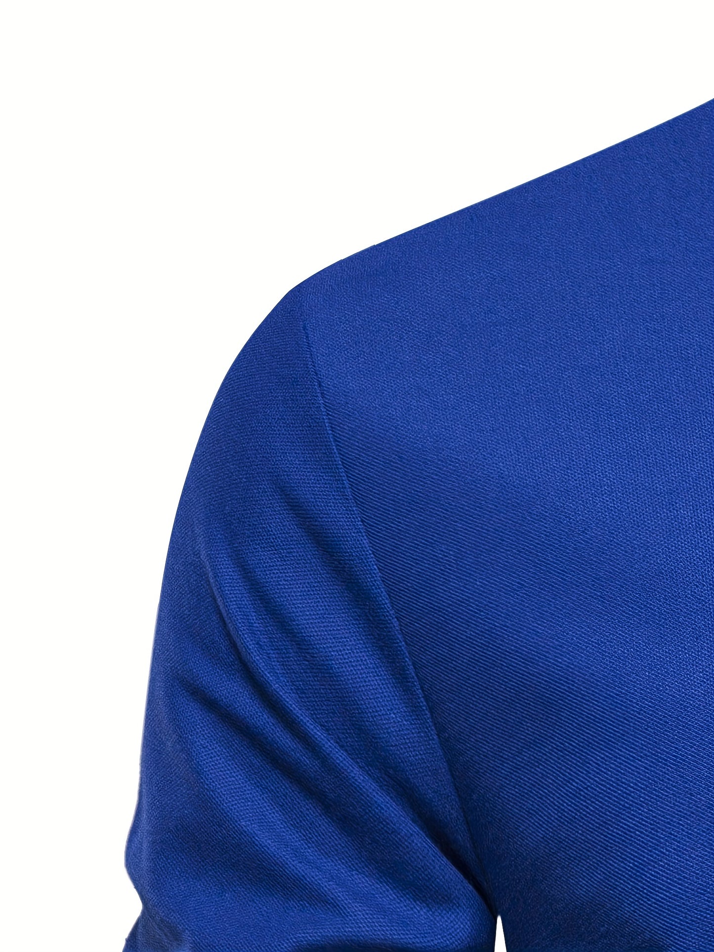 Men's Solid Giraffe Embroidery Long Sleeve Tennis Shirts, Slight Stretch All-match Fashion Men's Top