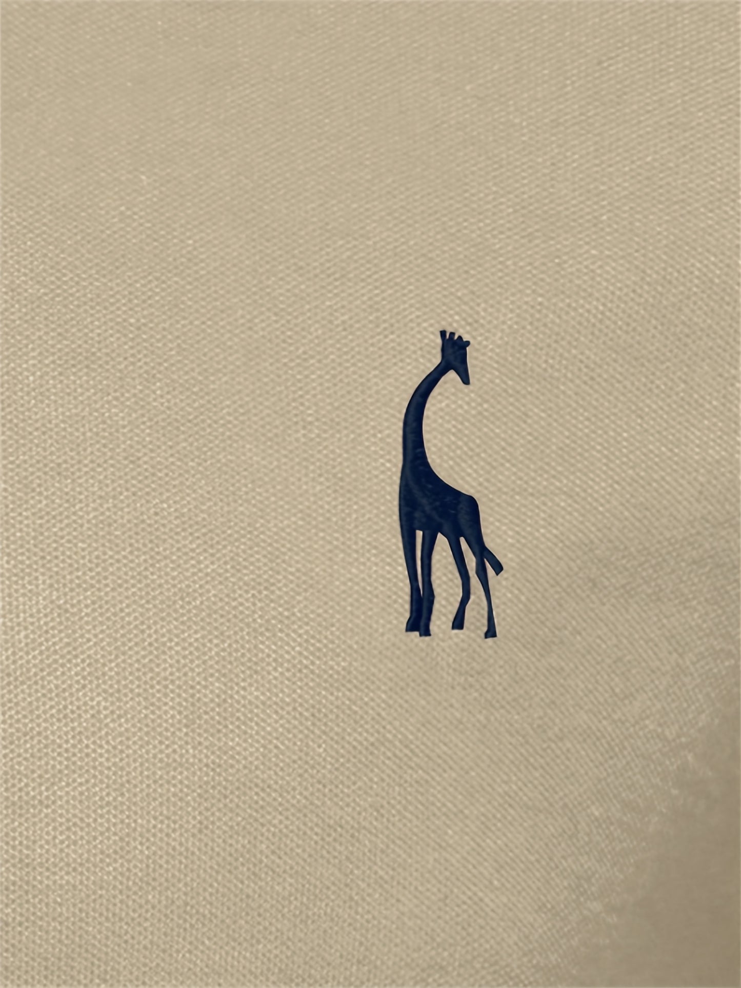 Men's Solid Giraffe Embroidery Long Sleeve Tennis Shirts, Slight Stretch All-match Fashion Men's Top