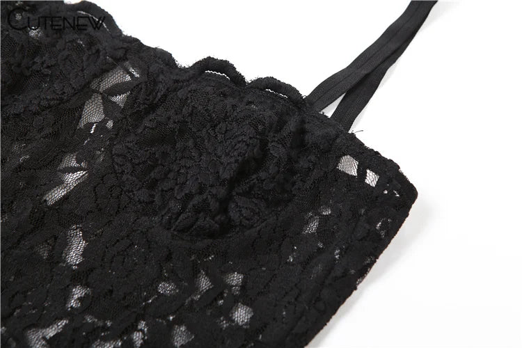 NIBBER Women's Elegant Black Lace Long Maxi Dress Elegant Backless Sleeveless Suspender Long Dress Summer Street Casual Vestidos