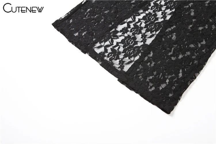 NIBBER Women's Elegant Black Lace Long Maxi Dress Elegant Backless Sleeveless Suspender Long Dress Summer Street Casual Vestidos