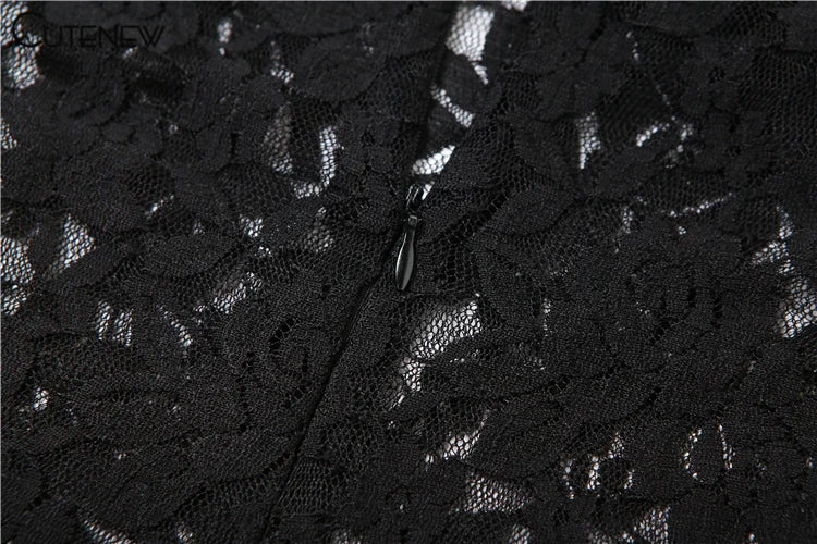 NIBBER Women's Elegant Black Lace Long Maxi Dress Elegant Backless Sleeveless Suspender Long Dress Summer Street Casual Vestidos