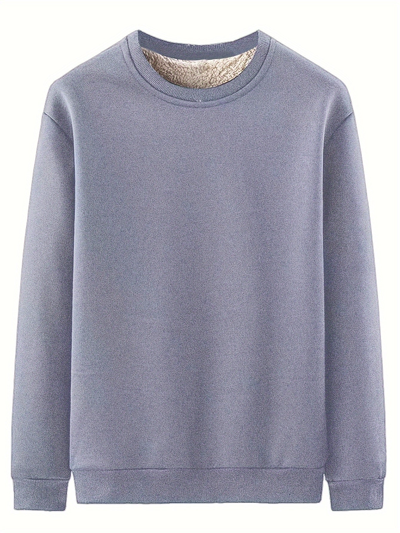 New Men's Casual Fashionable Solid Color Crew Neck Sweatshirts For Autumn And Winter