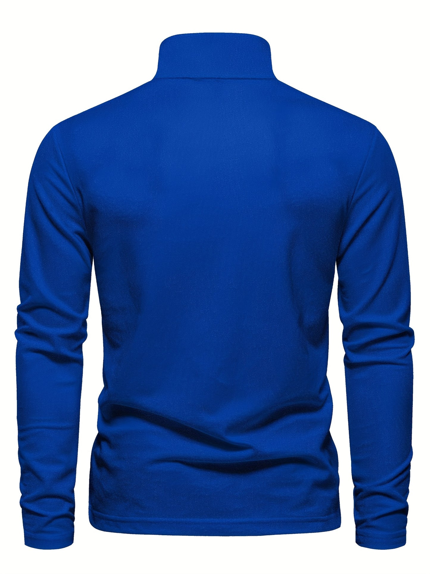 Men's Solid Giraffe Embroidery Long Sleeve Tennis Shirts, Slight Stretch All-match Fashion Men's Top