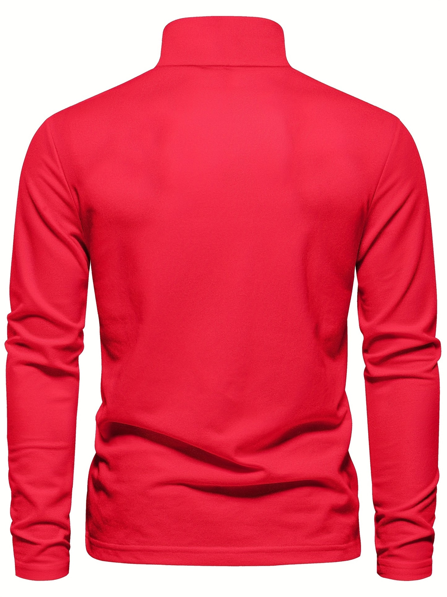 Men's Solid Giraffe Embroidery Long Sleeve Tennis Shirts, Slight Stretch All-match Fashion Men's Top