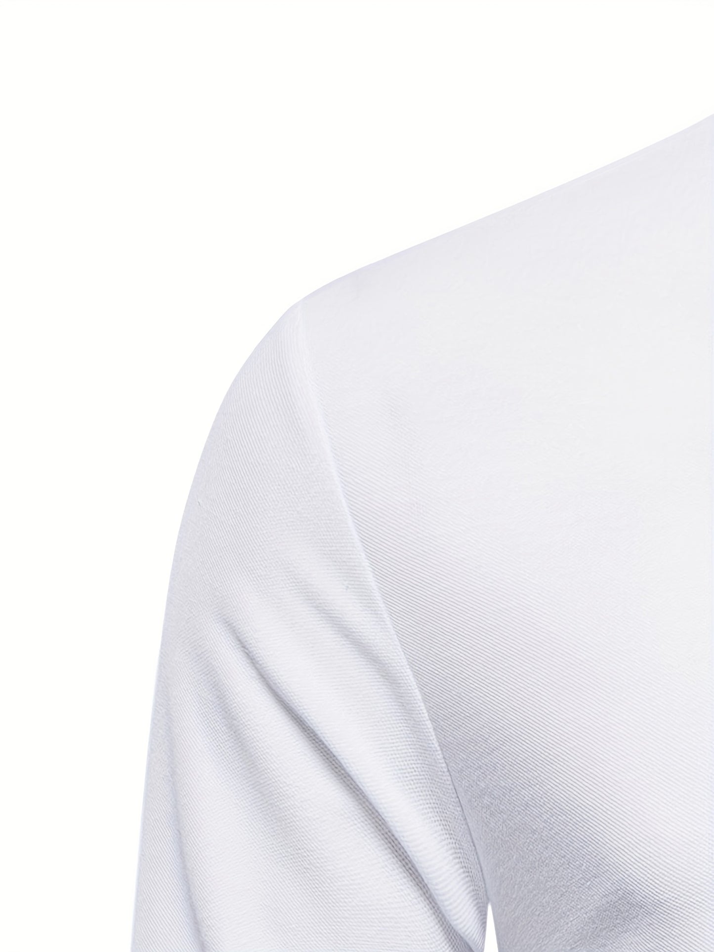 Men's Solid Giraffe Embroidery Long Sleeve Tennis Shirts, Slight Stretch All-match Fashion Men's Top