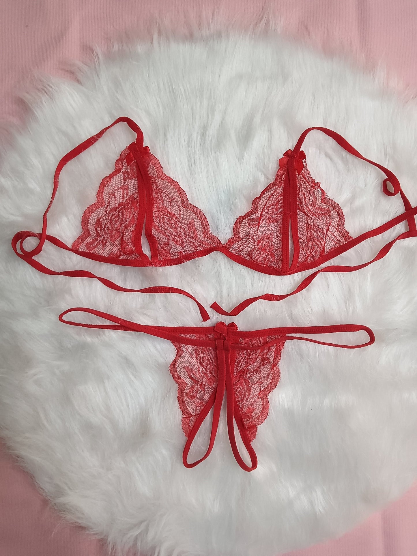 Sexy V-Neck Lingerie Set - Exquisite Bra, Open Crotch Panty, Soft Fabric, Comfortable Fit, Women's Erotic Clothing for Intimate Moments