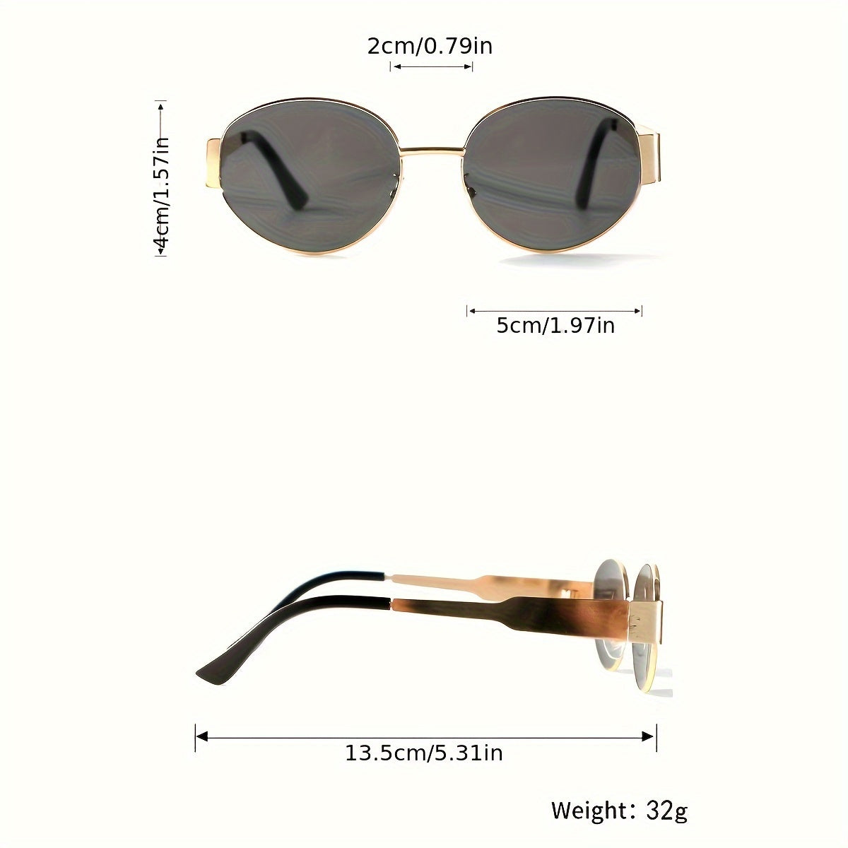 Chic Women's Oval Fashion Glasses - Retro Small Frame, Anti-Reflective Lens for Travel & Vacation
