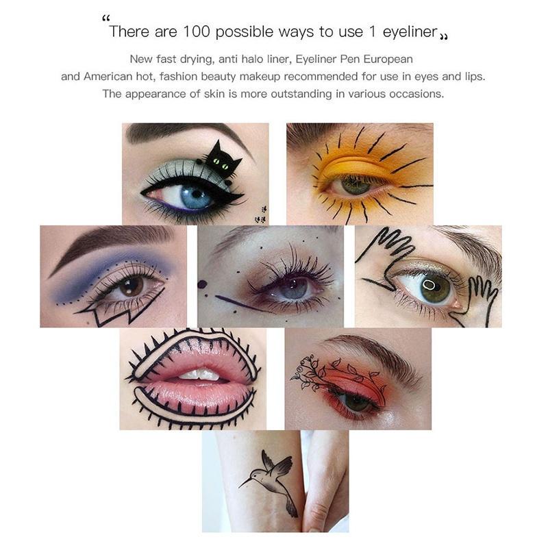 Long-Lasting Black Liquid Eyeliner with Fast Drying and Sweat-Proof Formula