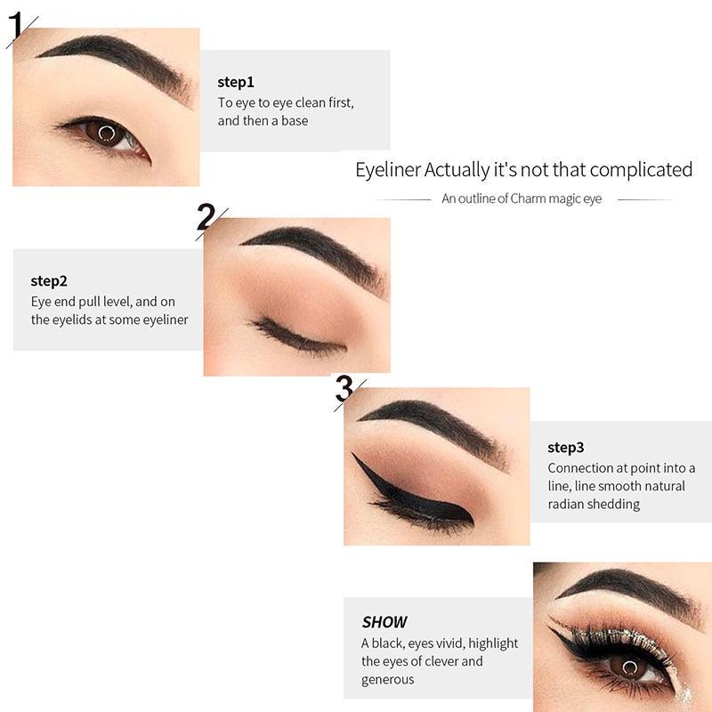 Long-Lasting Black Liquid Eyeliner with Fast Drying and Sweat-Proof Formula