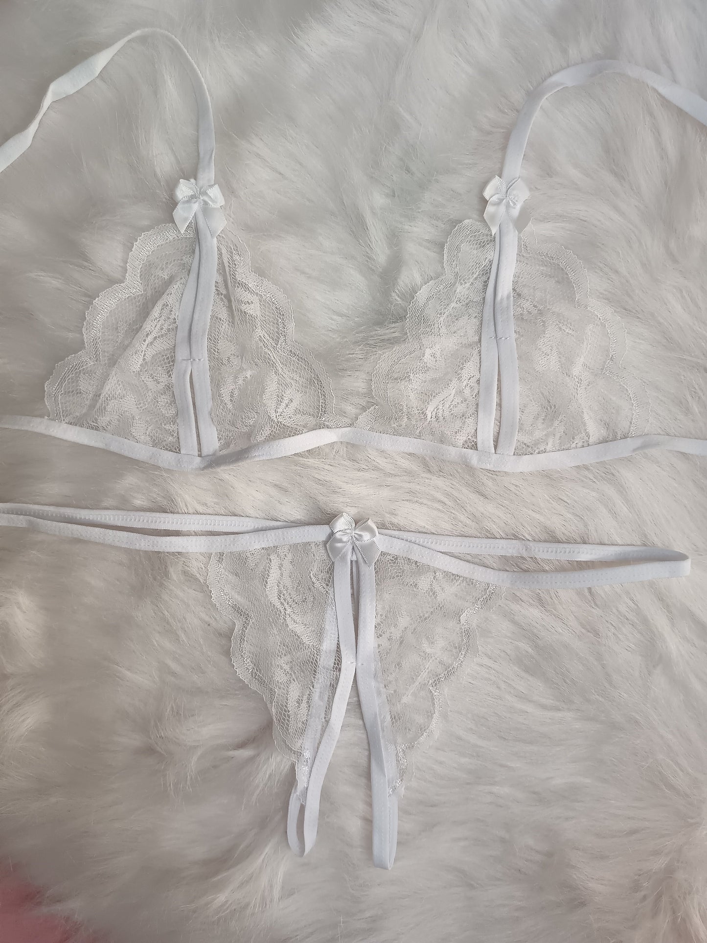 Sexy V-Neck Lingerie Set - Exquisite Bra, Open Crotch Panty, Soft Fabric, Comfortable Fit, Women's Erotic Clothing for Intimate Moments