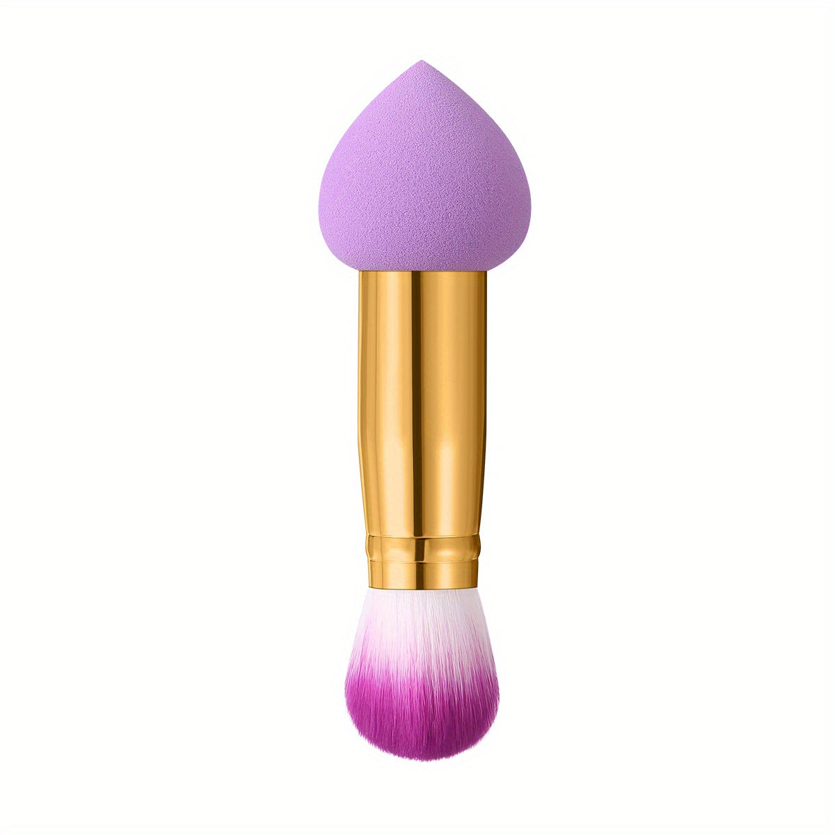 1/3pcs Soft Foundation Blending Face Brushes with Two Heads, Professional Fluffy Blusher Brush and Makeup Sponge for Women Beauty, Purple