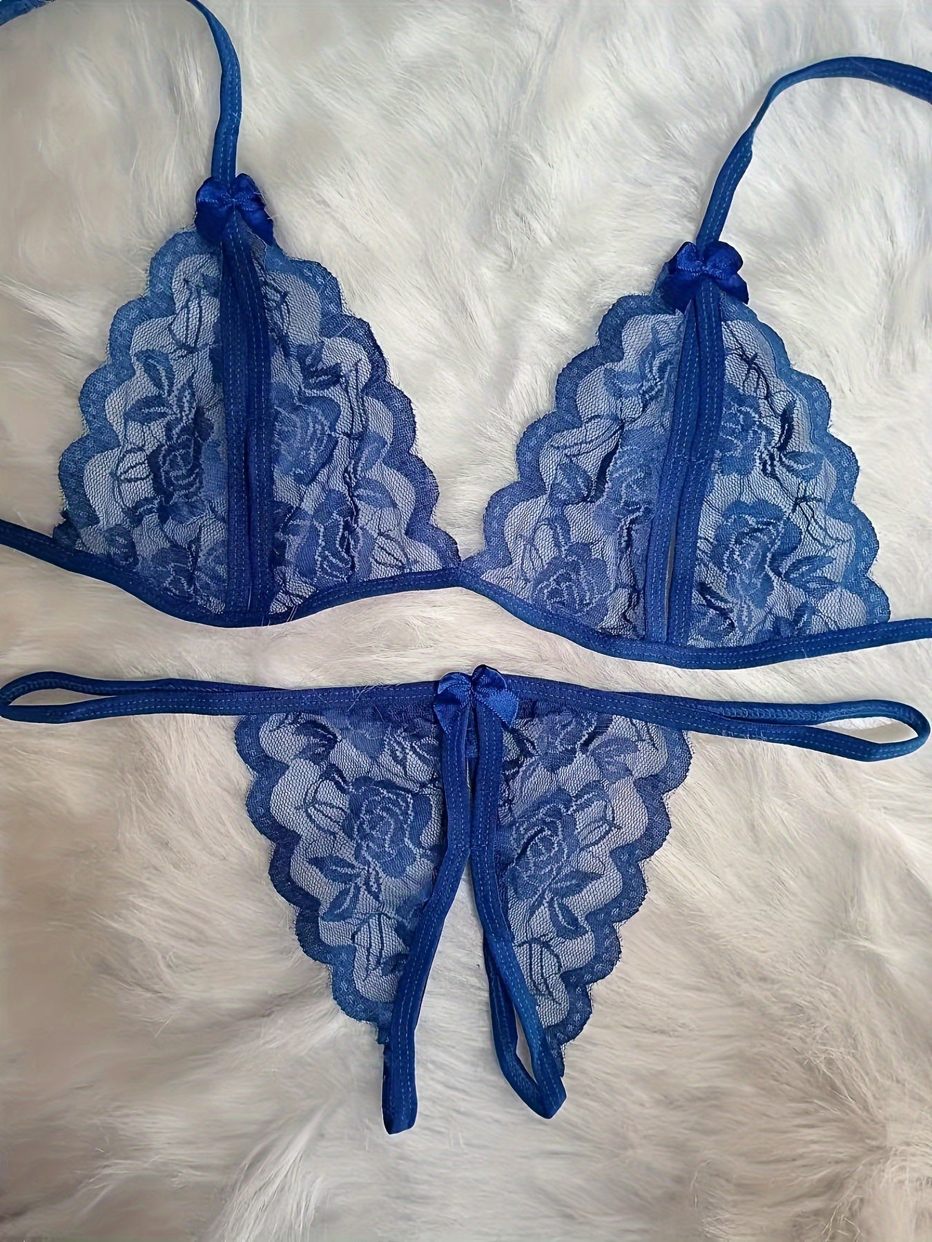 Sexy V-Neck Lingerie Set - Exquisite Bra, Open Crotch Panty, Soft Fabric, Comfortable Fit, Women's Erotic Clothing for Intimate Moments