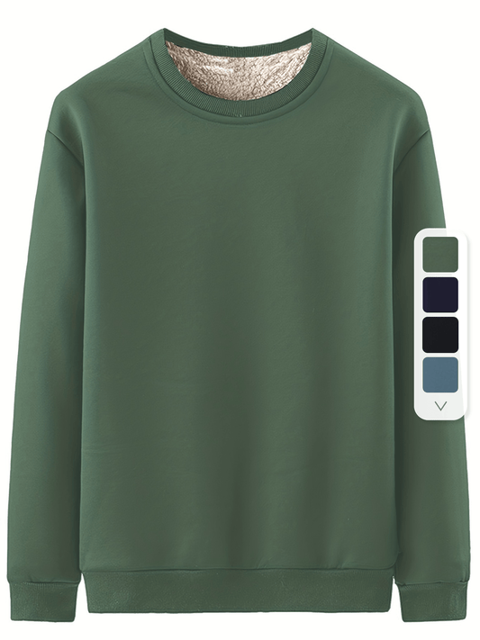 New Men's Casual Fashionable Solid Color Crew Neck Sweatshirts For Autumn And Winter