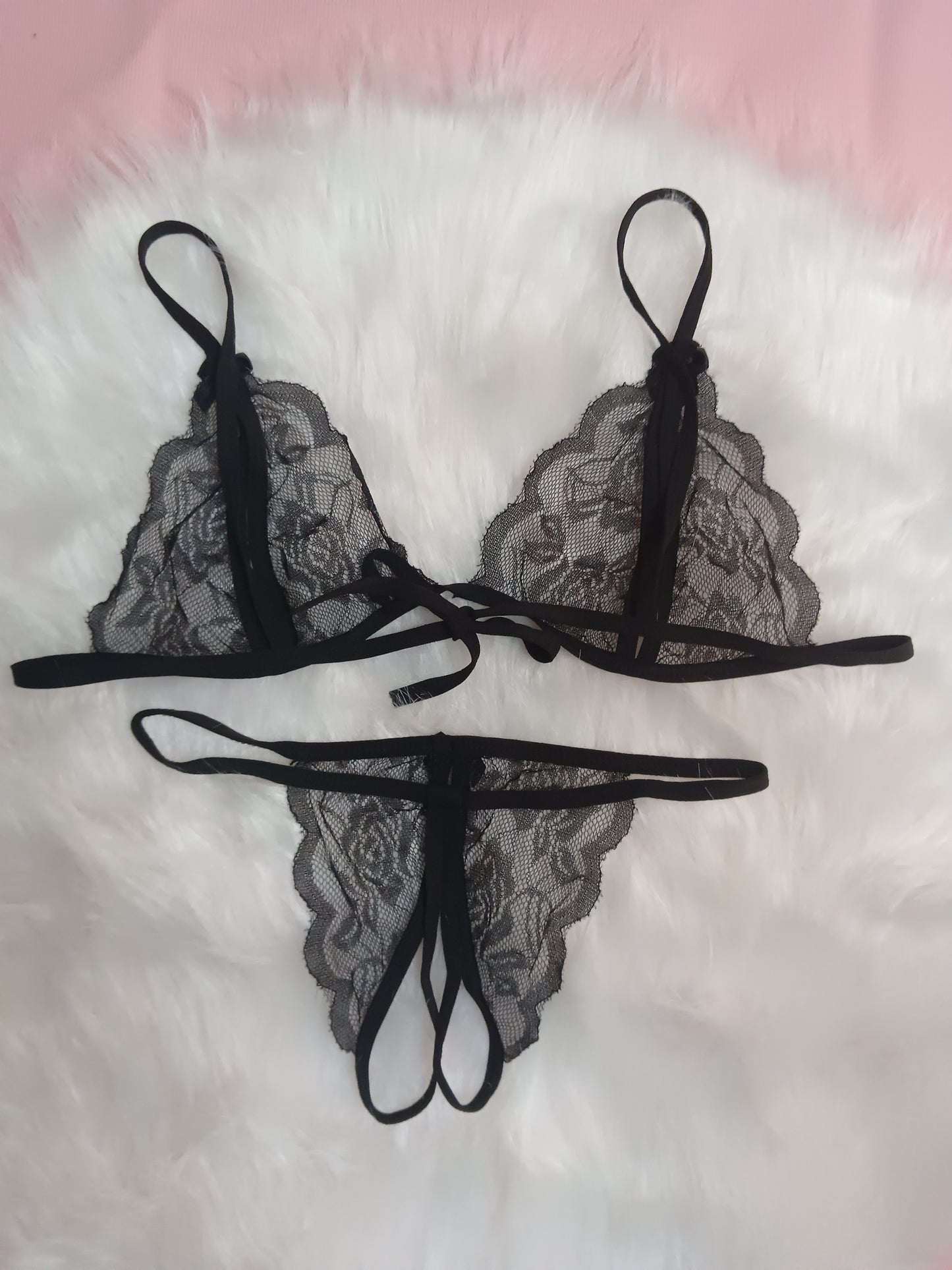 Sexy V-Neck Lingerie Set - Exquisite Bra, Open Crotch Panty, Soft Fabric, Comfortable Fit, Women's Erotic Clothing for Intimate Moments