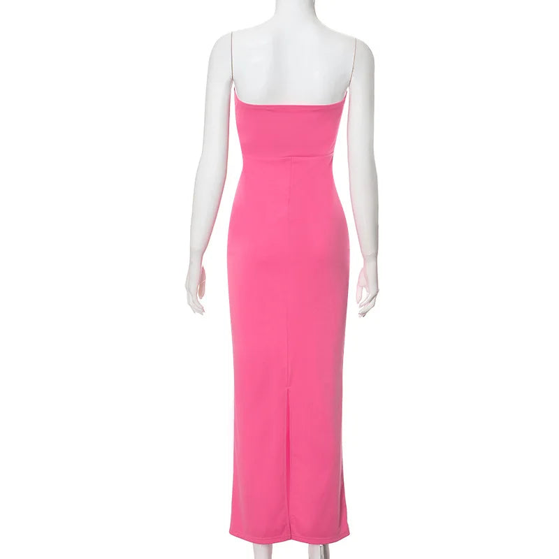 Tossy Tee Bow Off-Shoulder Slim Long Dress For Women Patchwork Fashion Elegant Hollow Out Backless Clothes Female Party Dress
