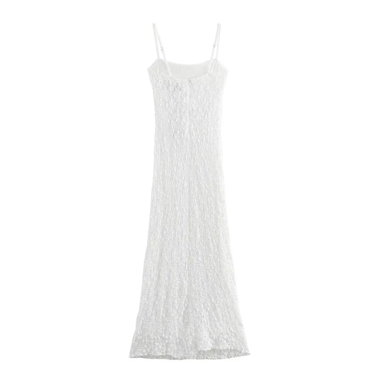 Zach Ailsa 2024 Summer New Women's Slim Fit Lace Suspended Dress with High Grade Feel Wrapped Hip Long Dress