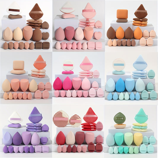 A 20pcs Candy Set, Including 2 Cushion Puffs, 4 Loose Powder Puffs, 4 Makeup Sponges, 6 Mini Makeup Sponges, And 4 Mini Cushion Puffs. These Beauty Sponges Are Perfect for Blending BB Cream, Foundation, And Concealer, Especia