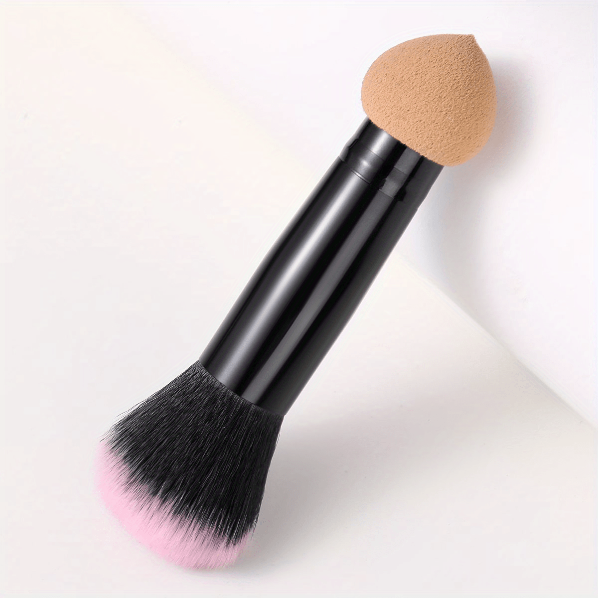1/3pcs Soft Foundation Blending Face Brushes with Two Heads, Professional Fluffy Blusher Brush and Makeup Sponge for Women Beauty, Purple