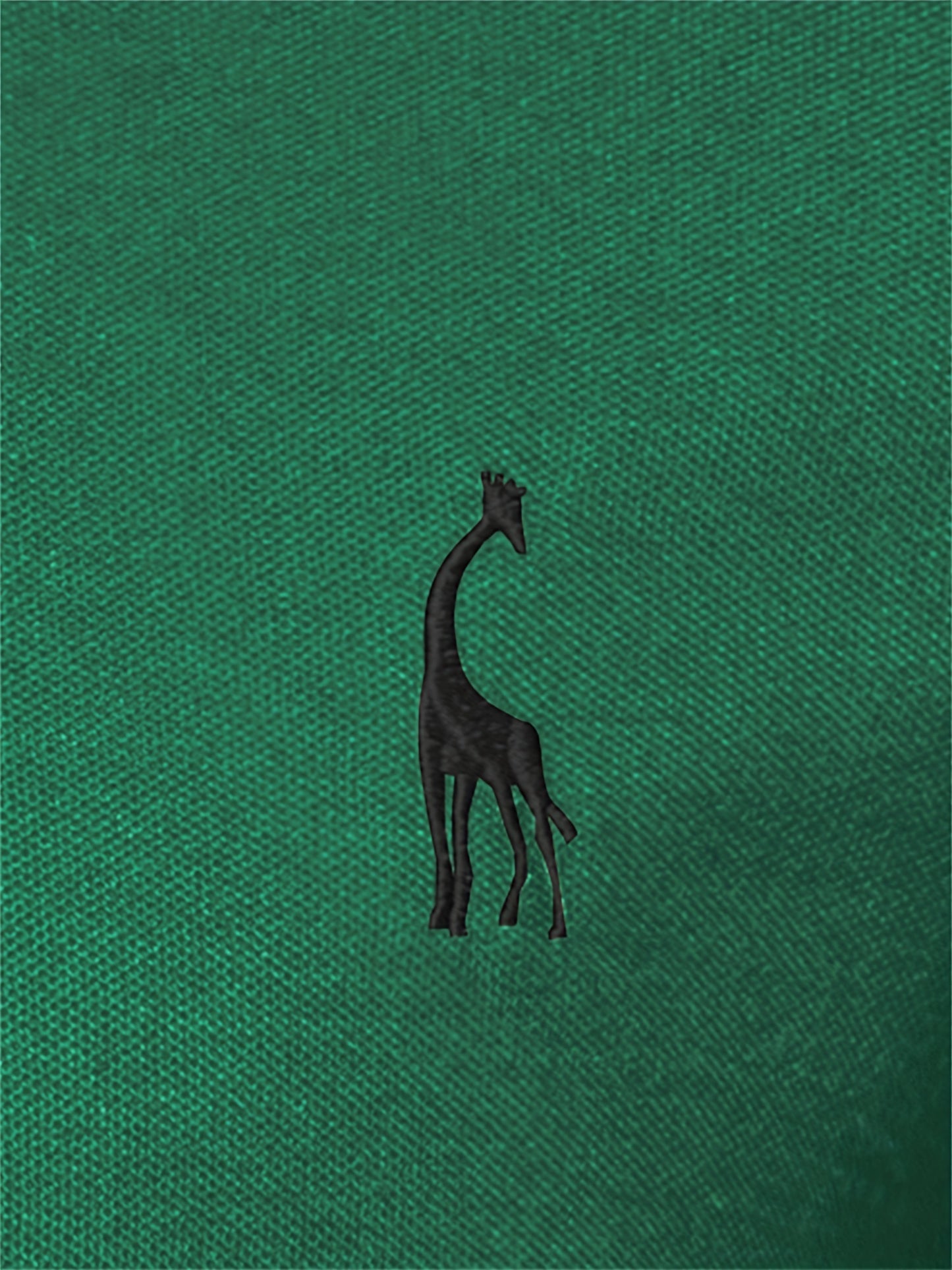 Men's Solid Giraffe Embroidery Long Sleeve Tennis Shirts, Slight Stretch All-match Fashion Men's Top