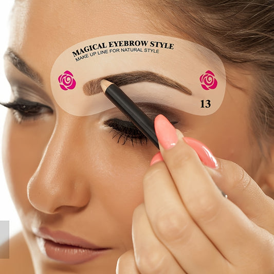 24 Styles Eyebrow Shaping Stencils Grooming Kit for Women Perfect for Beauty Modeling and Makeup Application