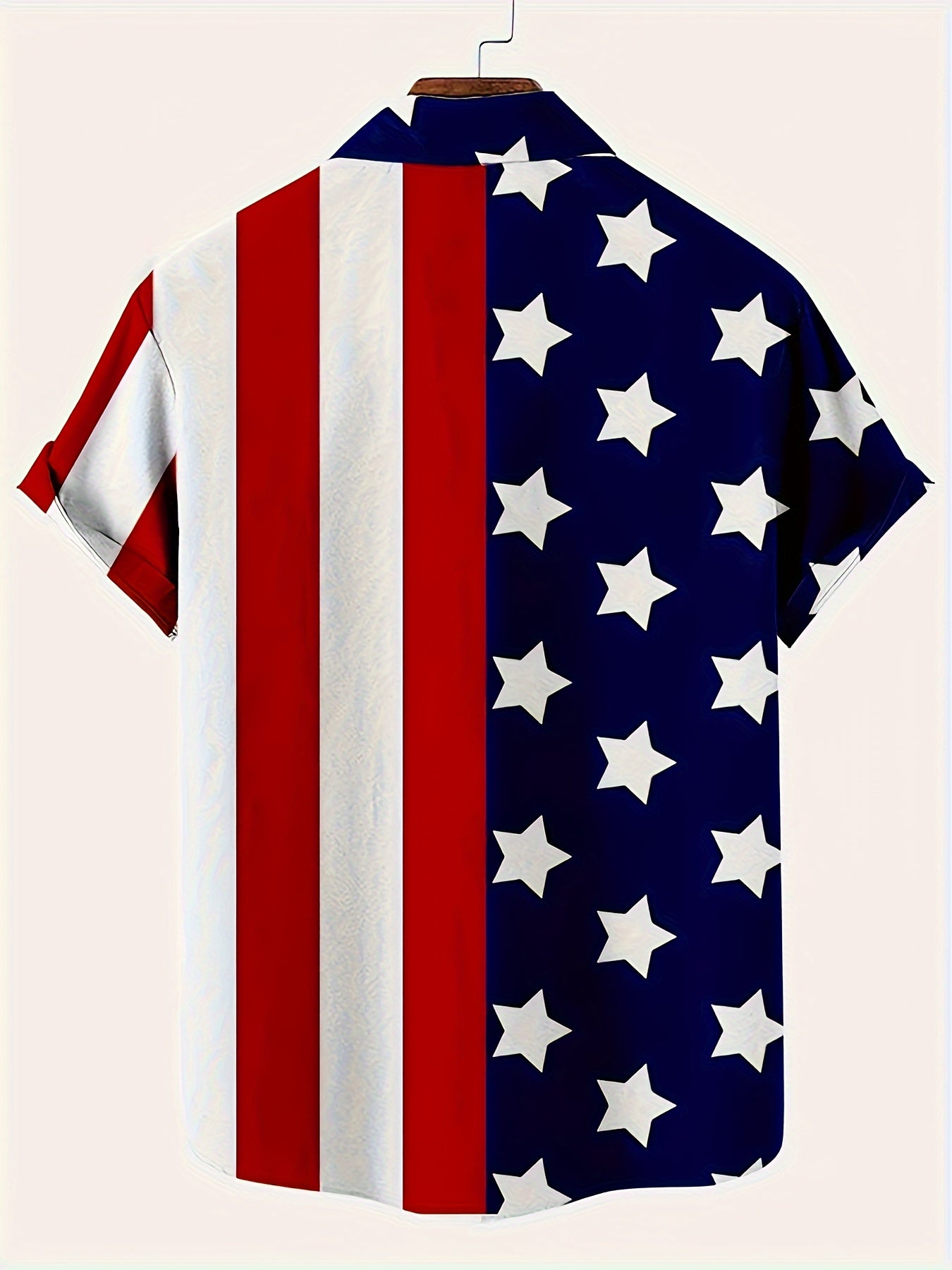 Vibrant Flag Print Casual Shirt - Trachten Shirts with Chest Pocket, Breathable Lapel, Button-Up, Short Sleeve, Perfect for Summer Outdoor Activities and Travel