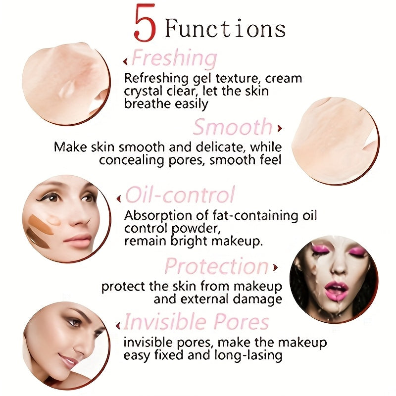Long-Lasting Hydrating Makeup Primer - Smoothing, Moisturizing, Oil-Free Matte Finish